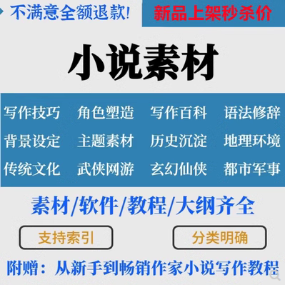 网文写作写网络小说素材新手教程软件签约作者男女频大纲技巧模板